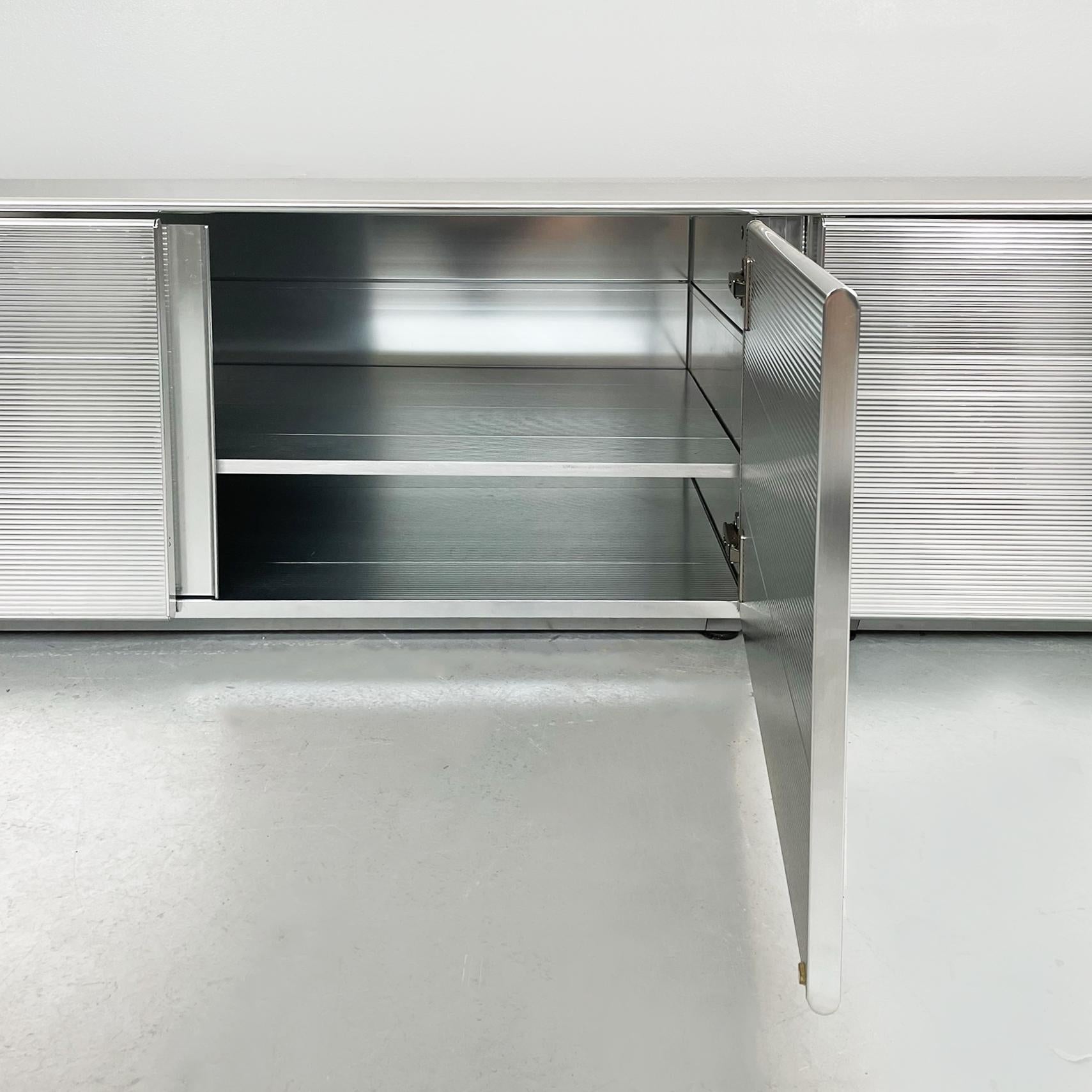 Aluminum Italian Industrial Aluminium Sideboard Velasca by Cozza Mascheroni Ycami, 1990s