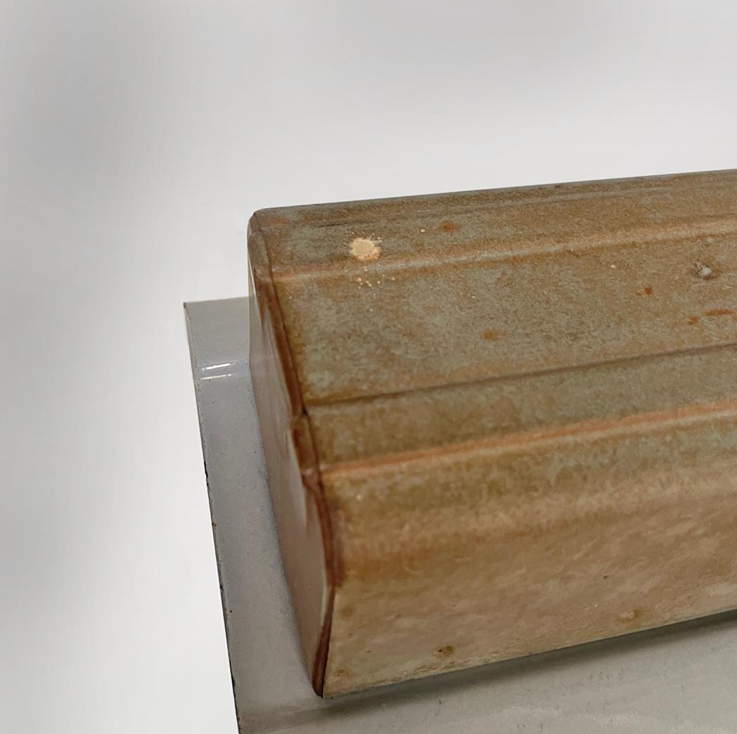 Lustre industriel italien en métal émaillé gris foncé avec chaîne, années 1940 en vente 5