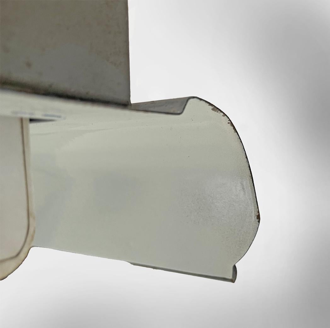 Lustre industriel italien en métal émaillé gris foncé avec chaîne, années 1940 en vente 14