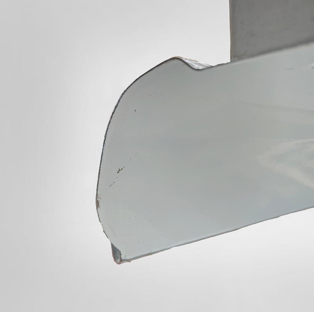 Industriel Lustre industriel italien en métal émaillé gris foncé avec chaîne, années 1940 en vente