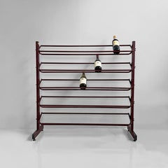 Italian industrial floor-standing metal bottle rack, 1990s.