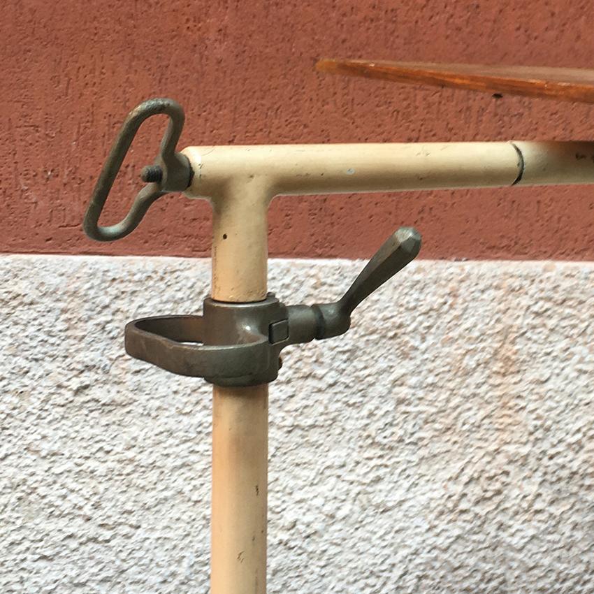 Italian Industrial Iron and Wood Folding Table, 1950s 1