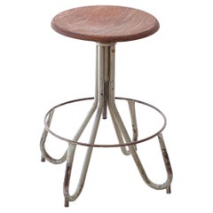 Italian Industrial Iron Stool, 1950s