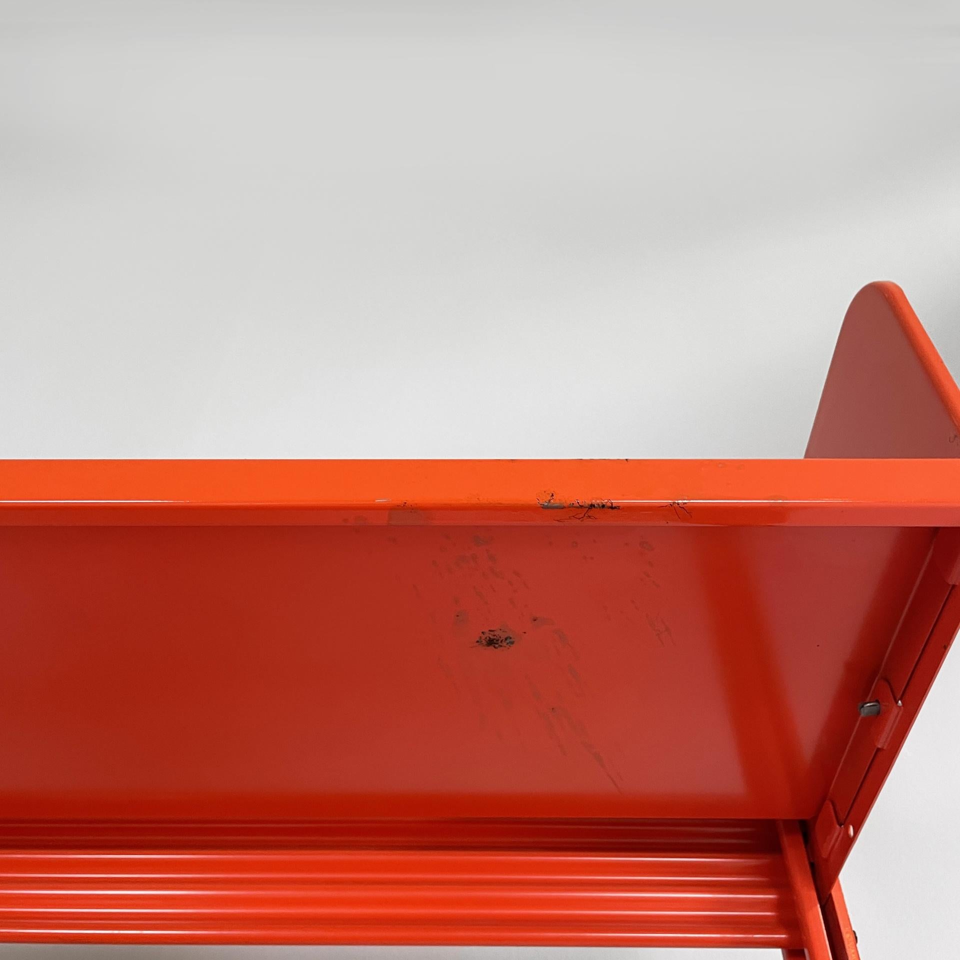 Italian industrial modern orange metal bookcase Congresso by Lips Vago, 1970s For Sale 4