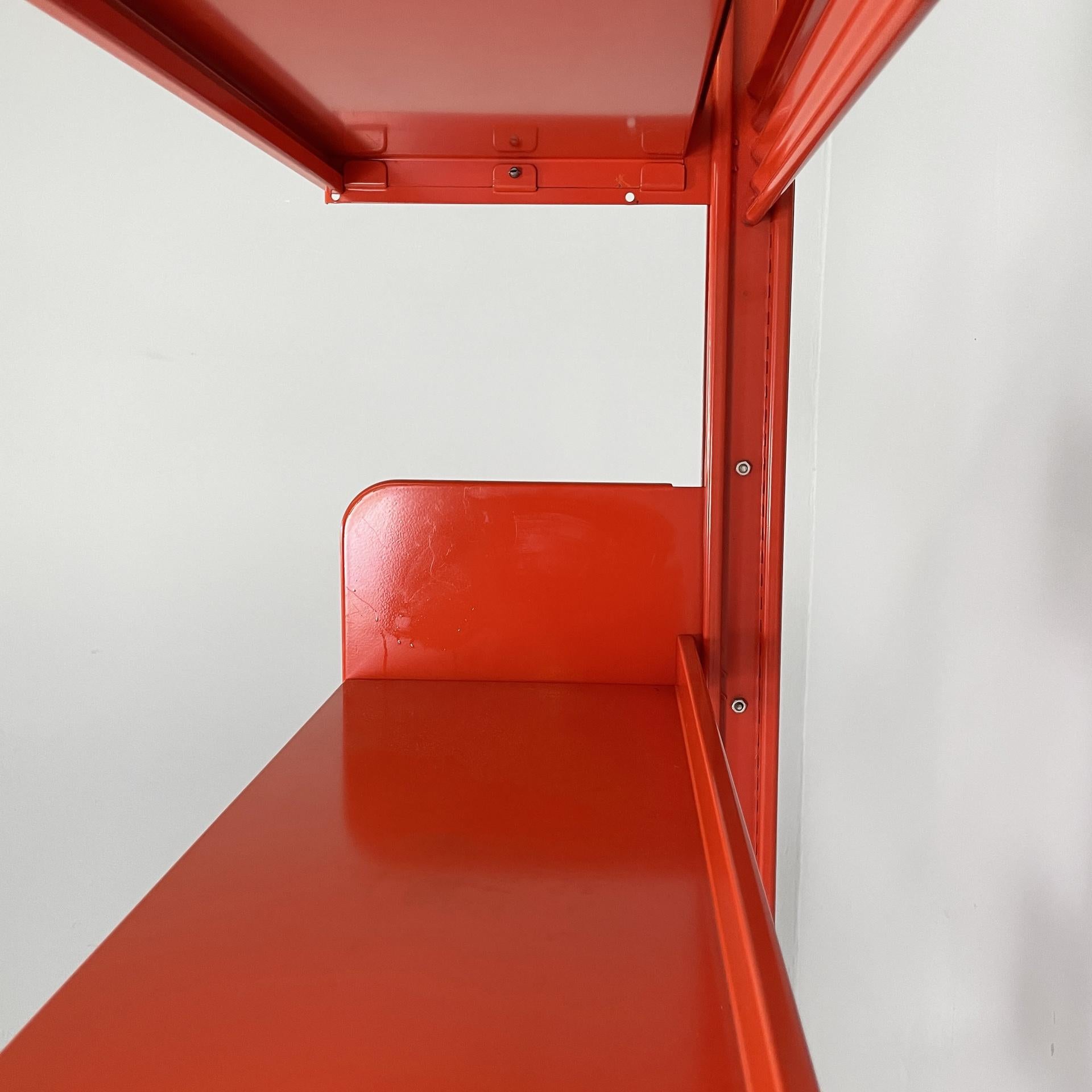 Italian industrial modern orange metal bookcase Congresso by Lips Vago, 1970s For Sale 7