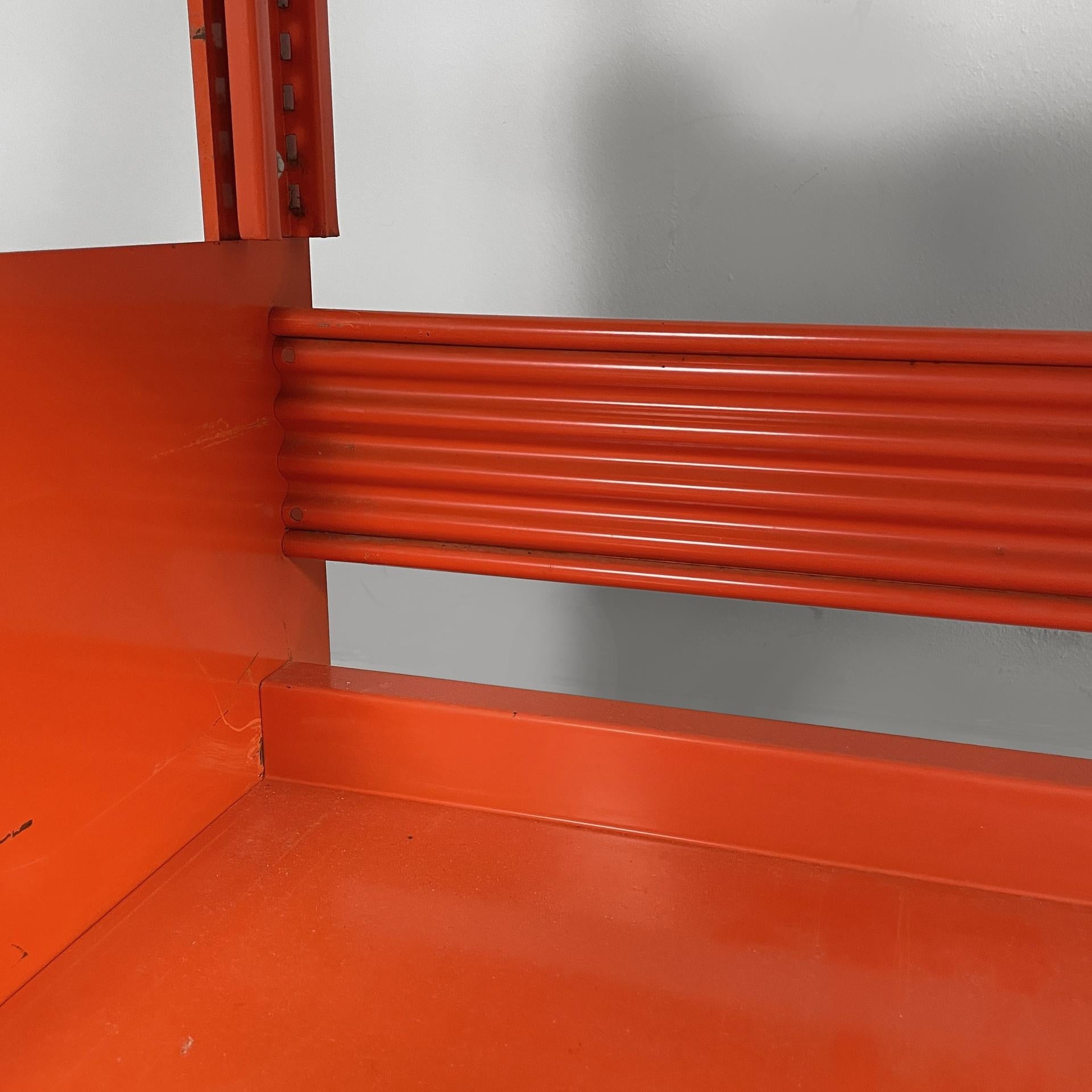 Italian industrial modern orange metal bookcase Congresso by Lips Vago, 1970s For Sale 12