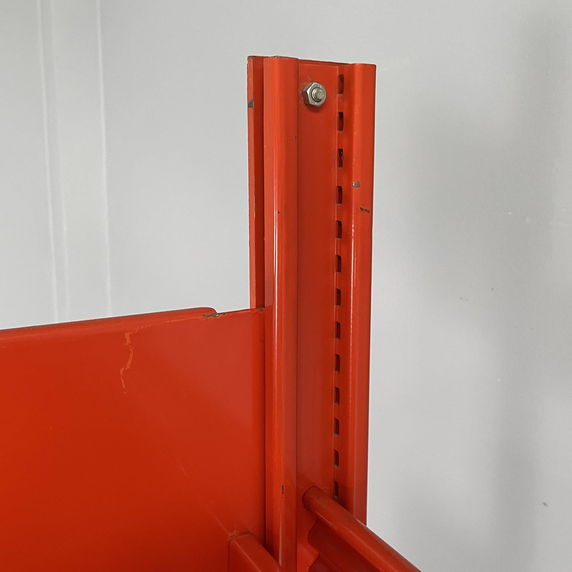 Italian industrial modern orange metal bookcase Congresso by Lips Vago, 1970s For Sale 2