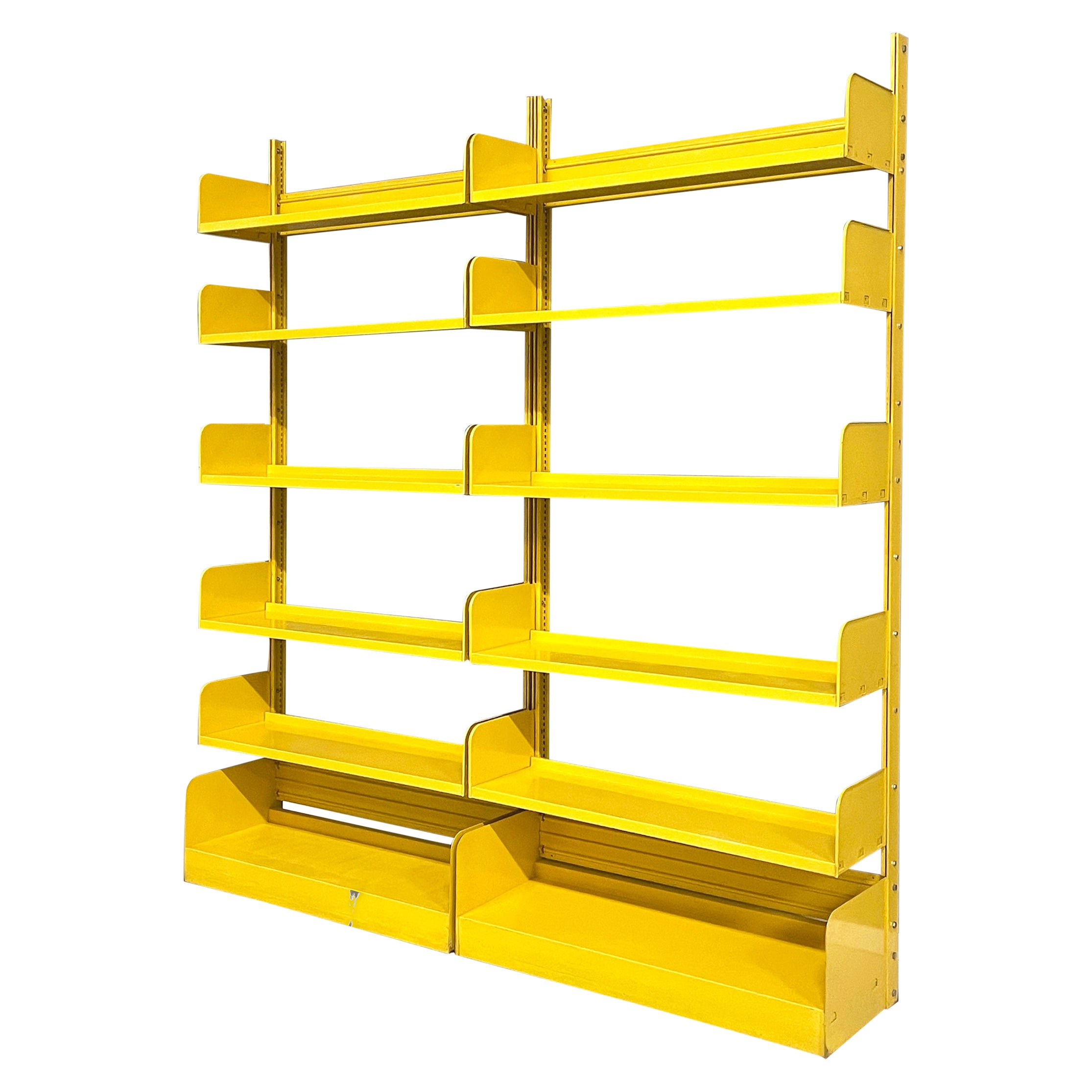 Italian industrial modern Yellow modular bookcase Congress by Lips Vago, 1970s