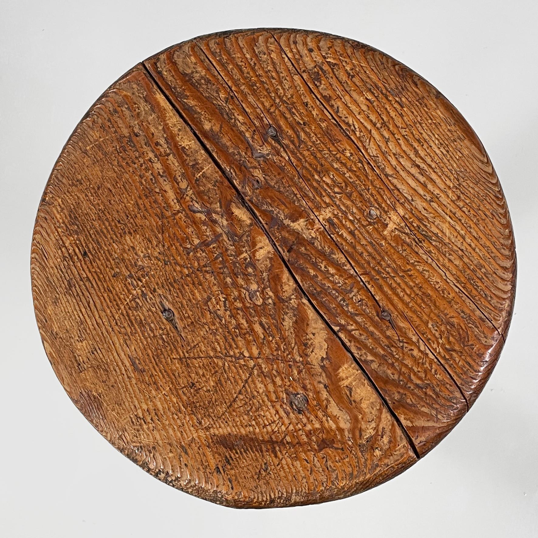 Italian industrial stools in wood and cast iron, 1930s in vendita 1
