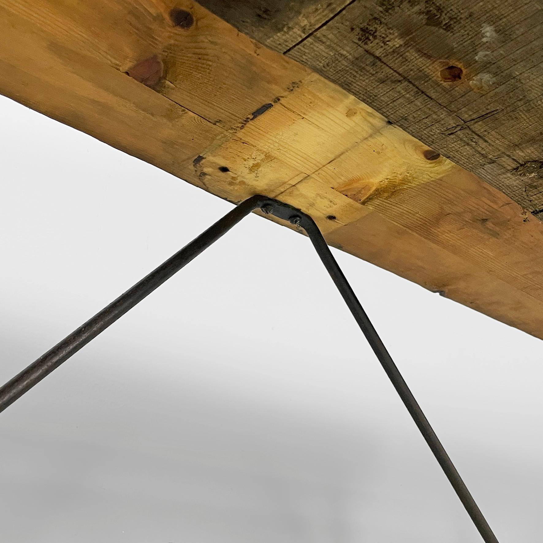 Console industrielle italienne en bois et en fonte, années 1800 en vente 1