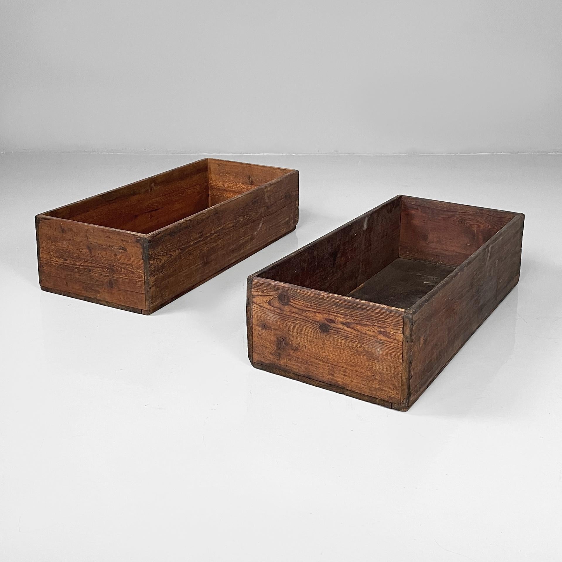 Italian industrial wooden rectangular crates or boxes, 1920s For Sale