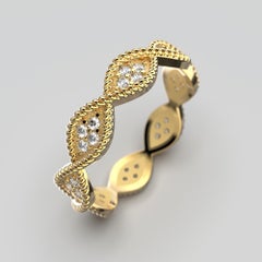 Italian Infinity Diamond 18k Gold Band Made in Italy By Oltremare Gioielli