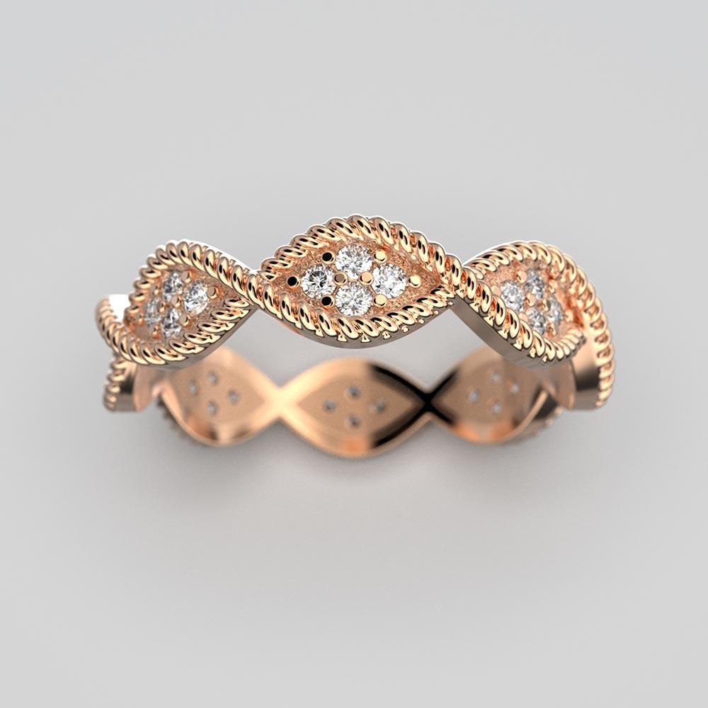 For Sale:  Italian Infinity Diamond 18k Gold Band Made in Italy By Oltremare Gioielli 3