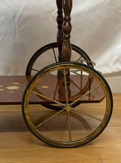Italienischer Barwagen mit Intarsien und Lackierung, ca. 1960er Jahre