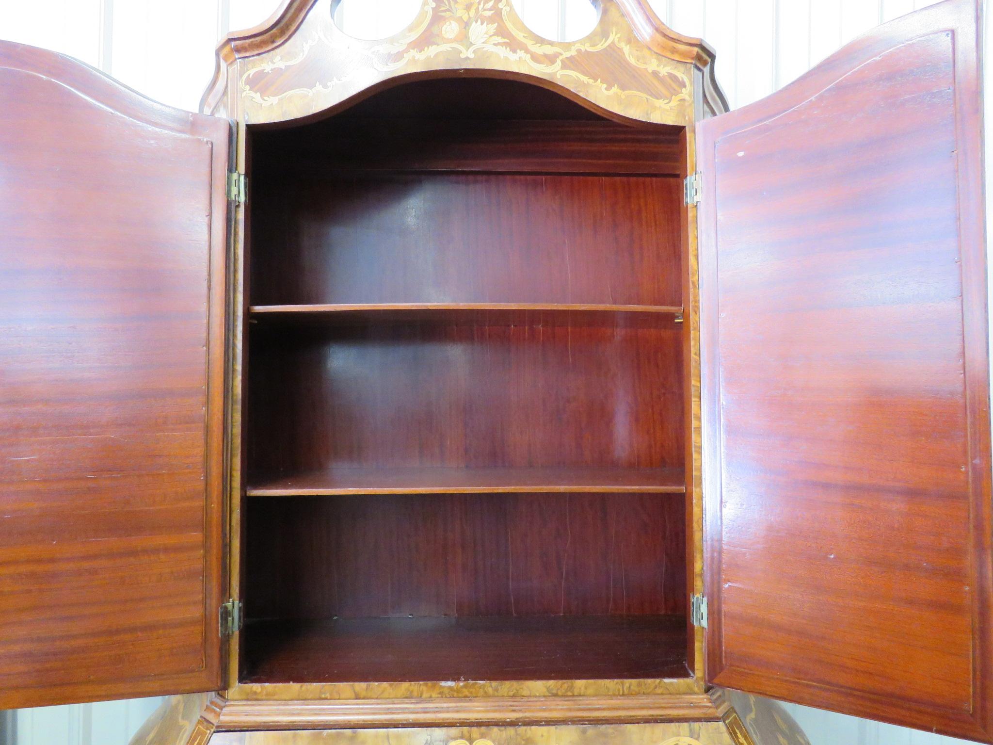 20th Century Italian Inlaid Bombay Secretary Desk