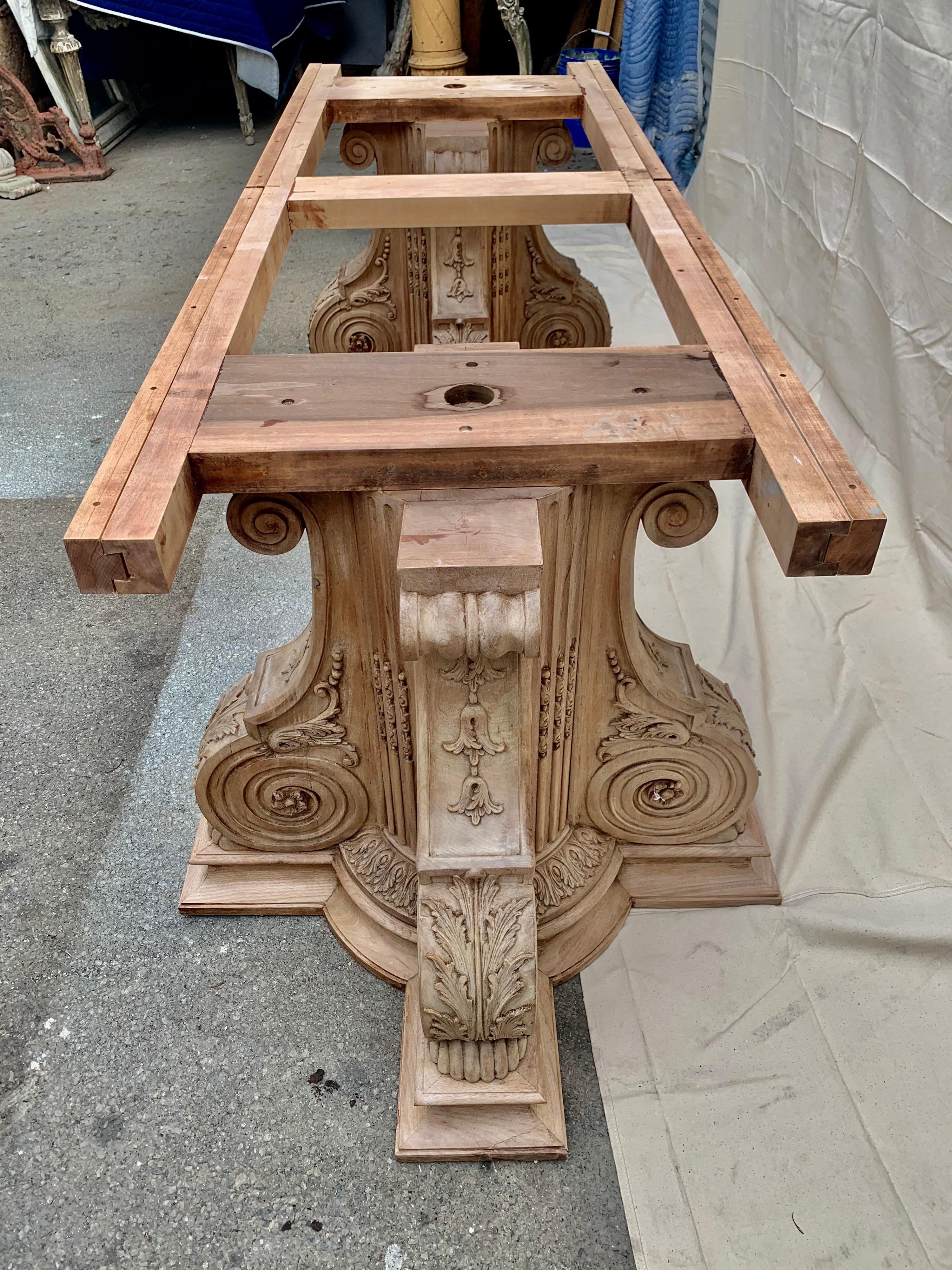 Italian Inlaid Carved Walnut Dining Table with Leaf 13