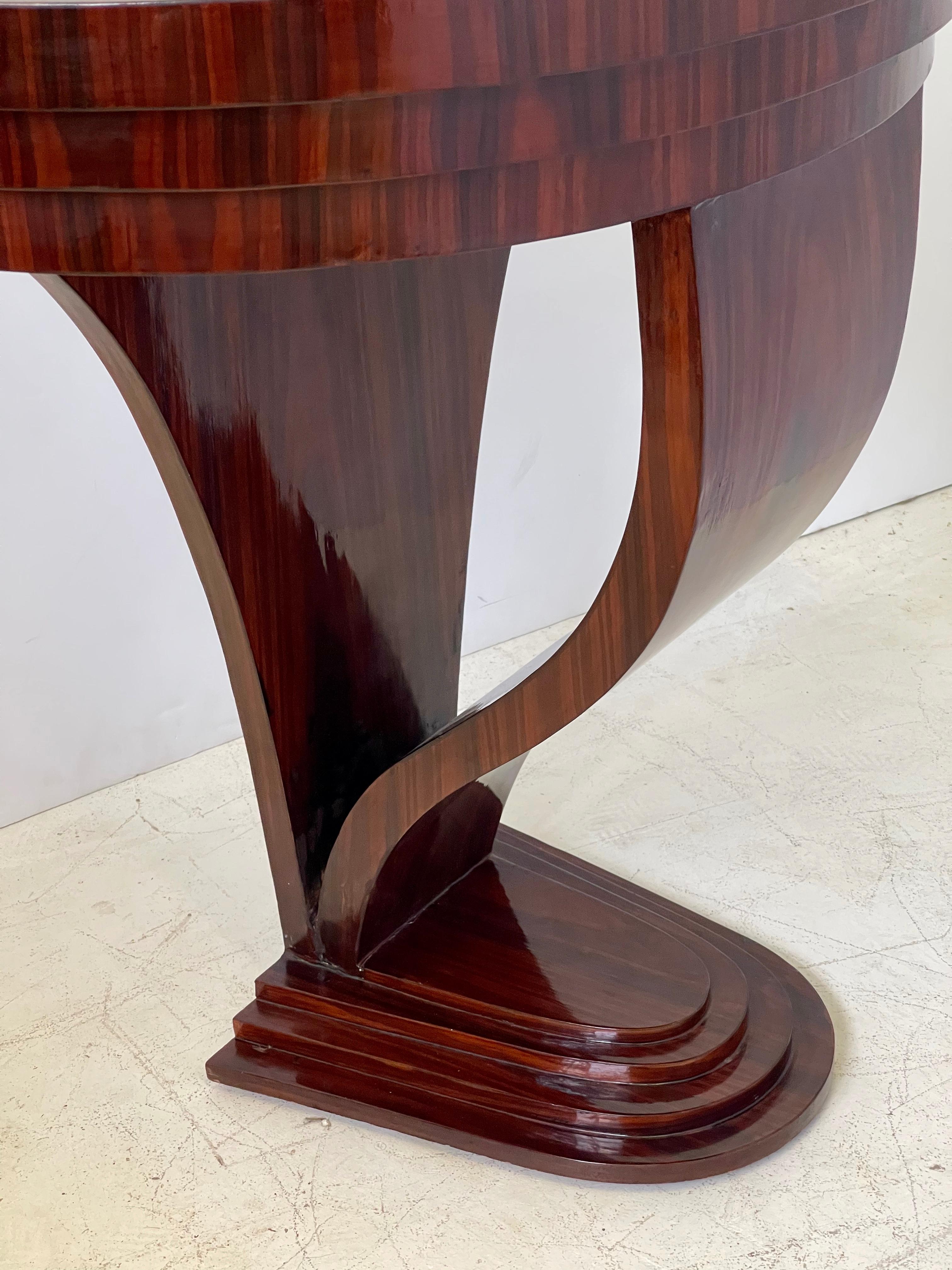 Italian Inlaid Demilune Table of Rosewood 8