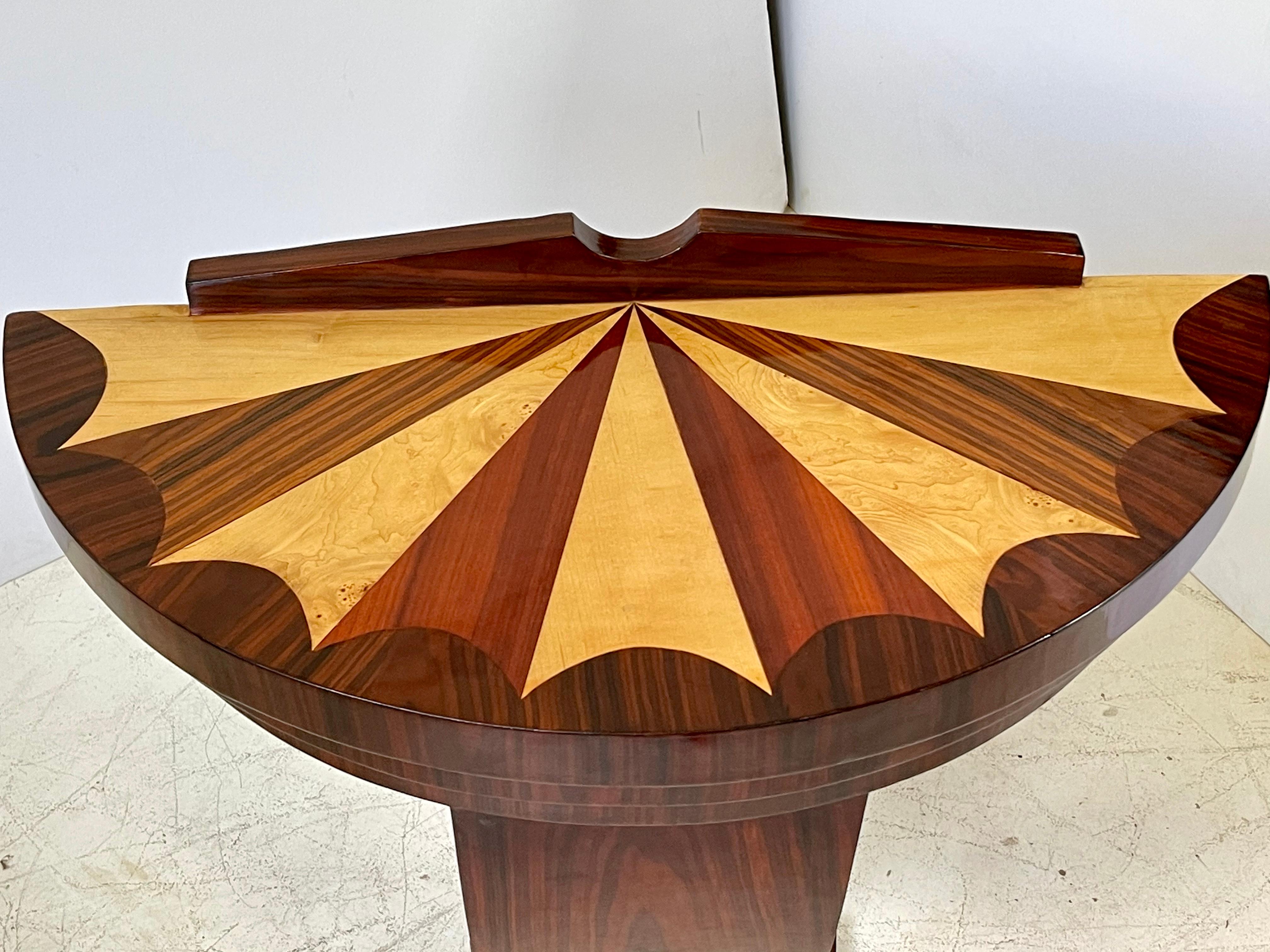 Italian Inlaid Demilune Table of Rosewood 1