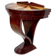 Italian Inlaid Demilune Table of Rosewood