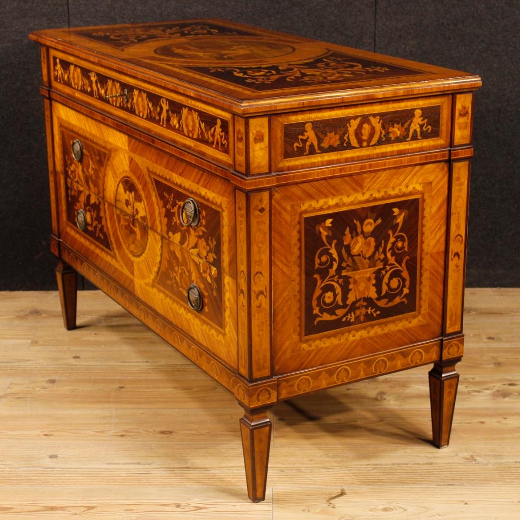 Italian Inlaid Dresser in Wood in Louis XVI Style from 20th Century 1