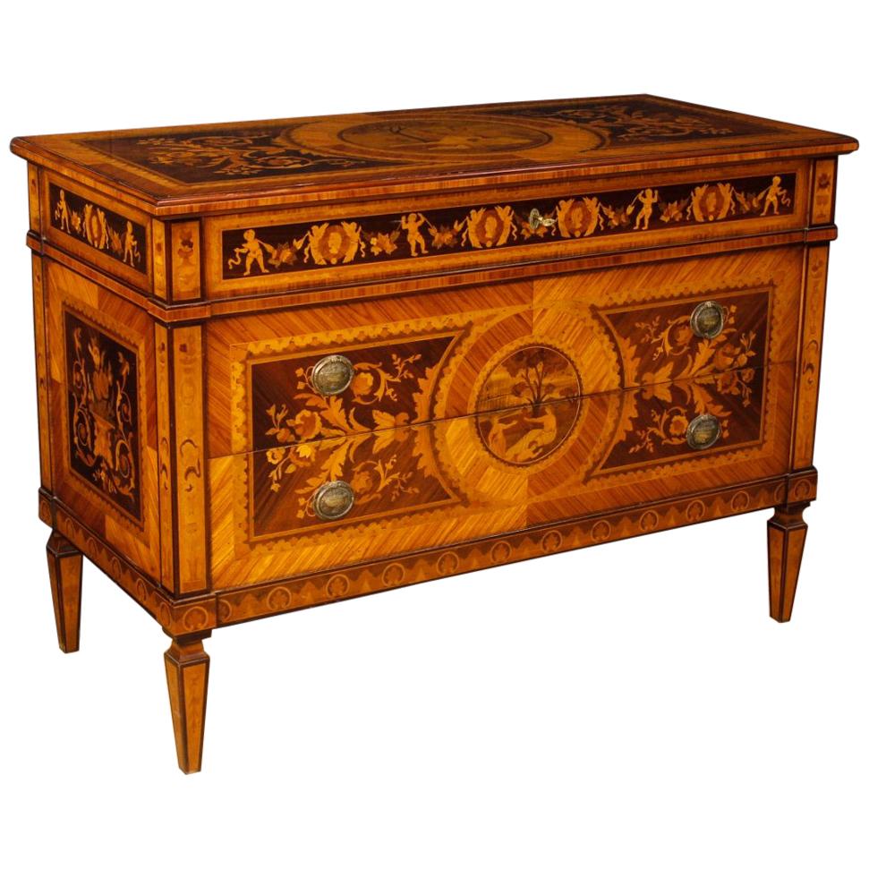 Italian Inlaid Dresser in Wood in Louis XVI Style from 20th Century