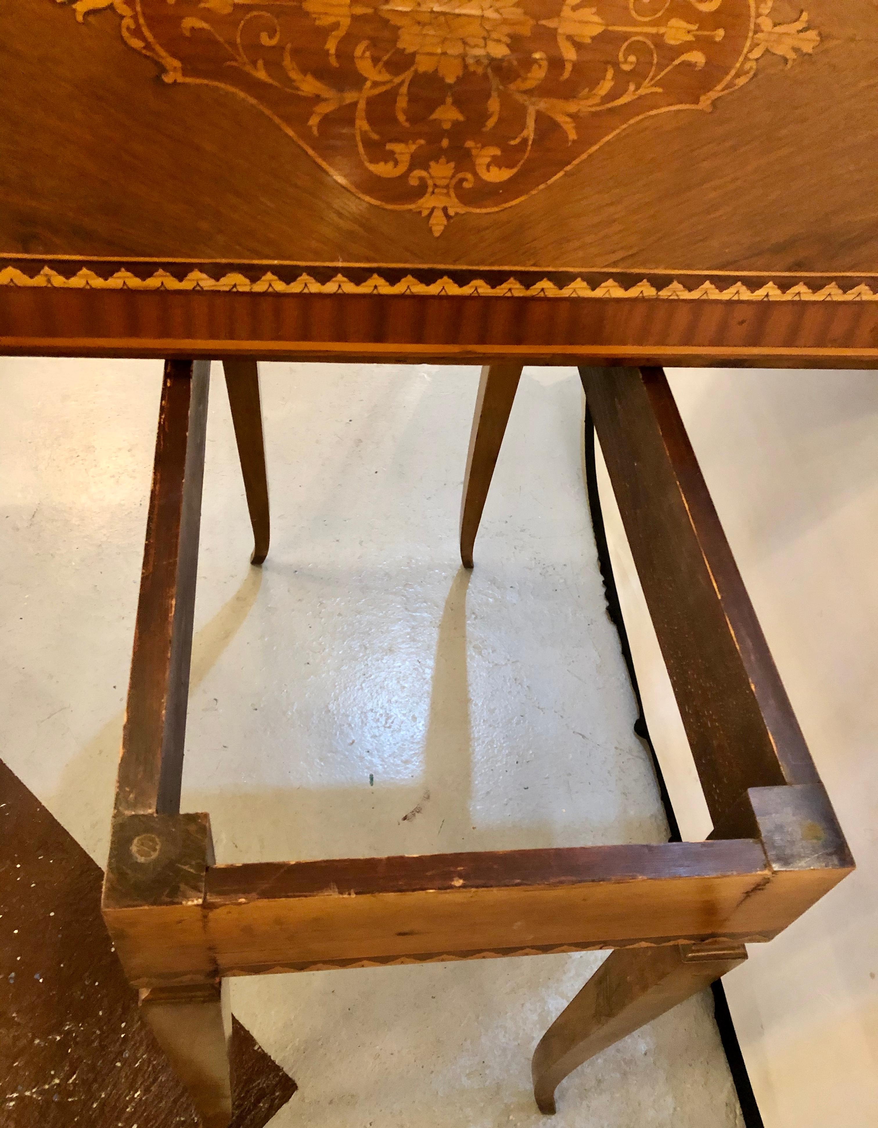 Italian Inlaid Folding Game or Card Table 5