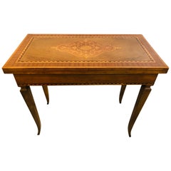 Italian Inlaid Folding Game or Card Table