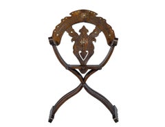 Silla Savonarola Plegable con Marquetería Italiana