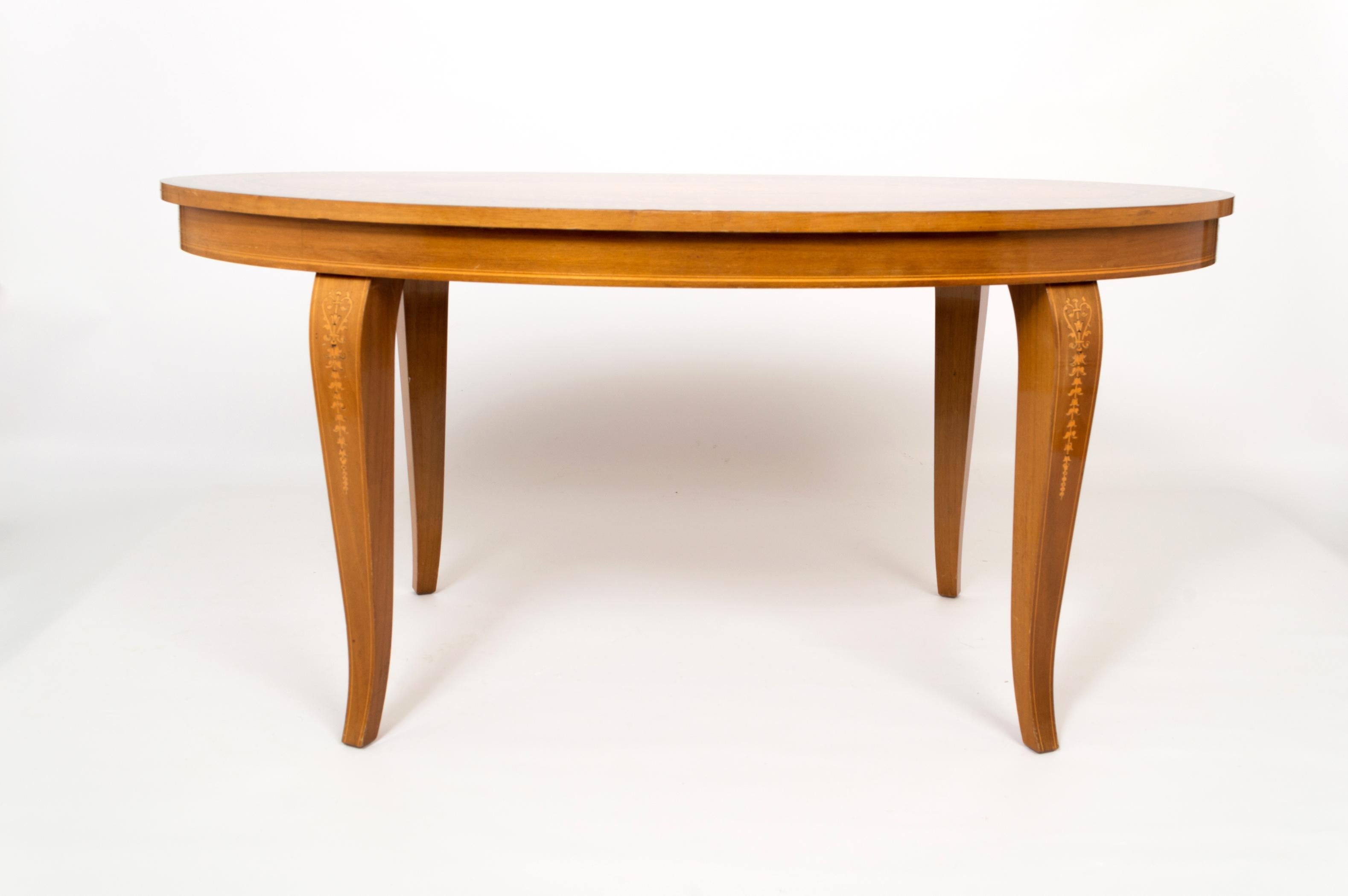Satinwood Italian Inlaid Lacquered Marquetry Coffee Table Sorrento Italy, C.1960 For Sale