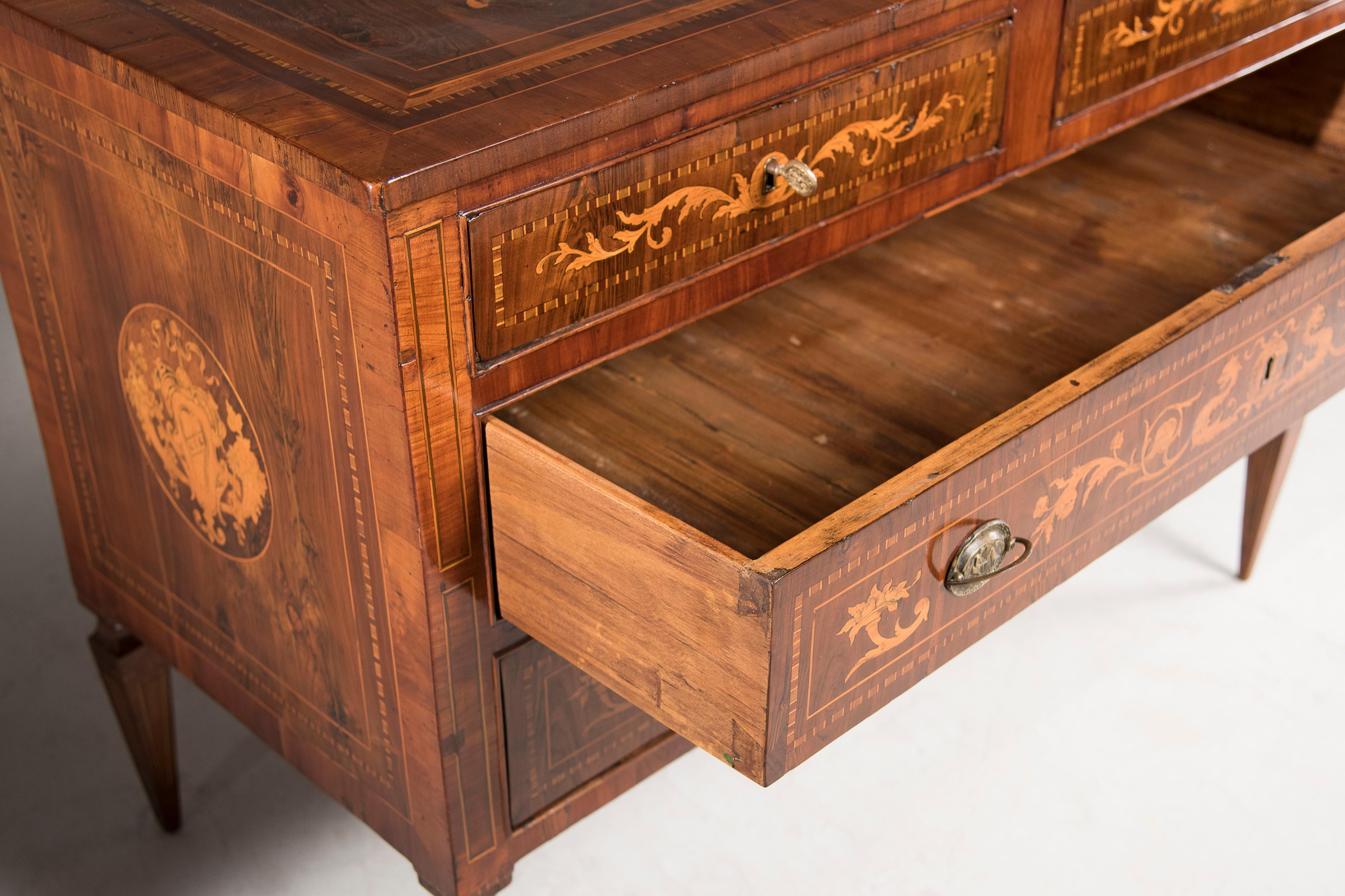 Italian, Inlaid Louis XVI Chest of Drawers For Sale 8