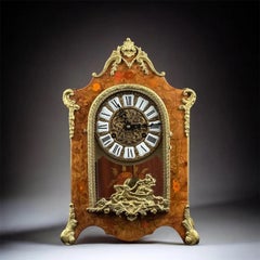 Italian Inlaid Mantel Clock, German Movement, 15.2in