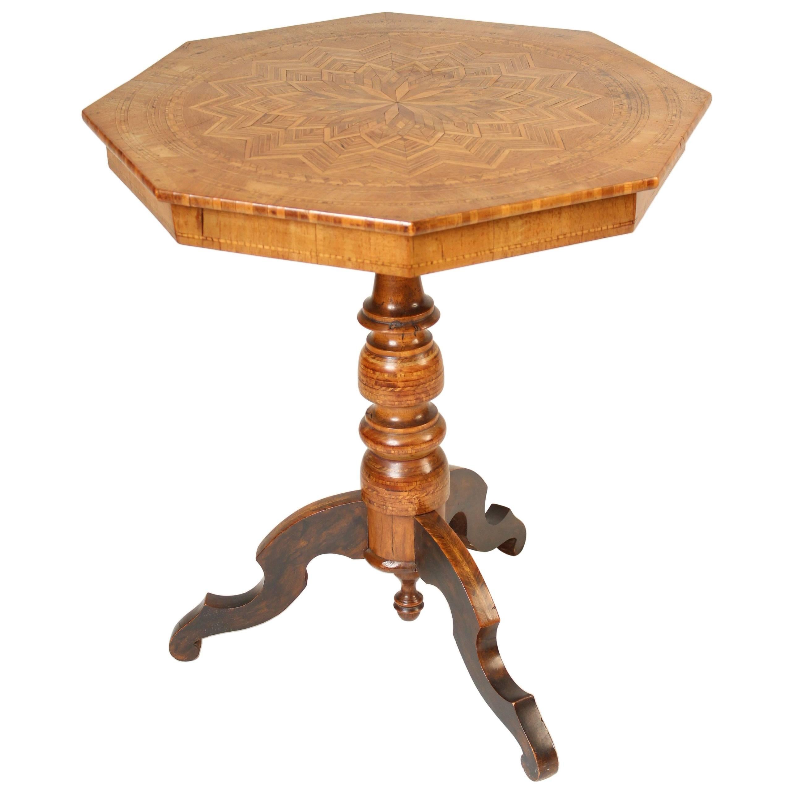 Italian Inlaid Octagonal Occasional Table