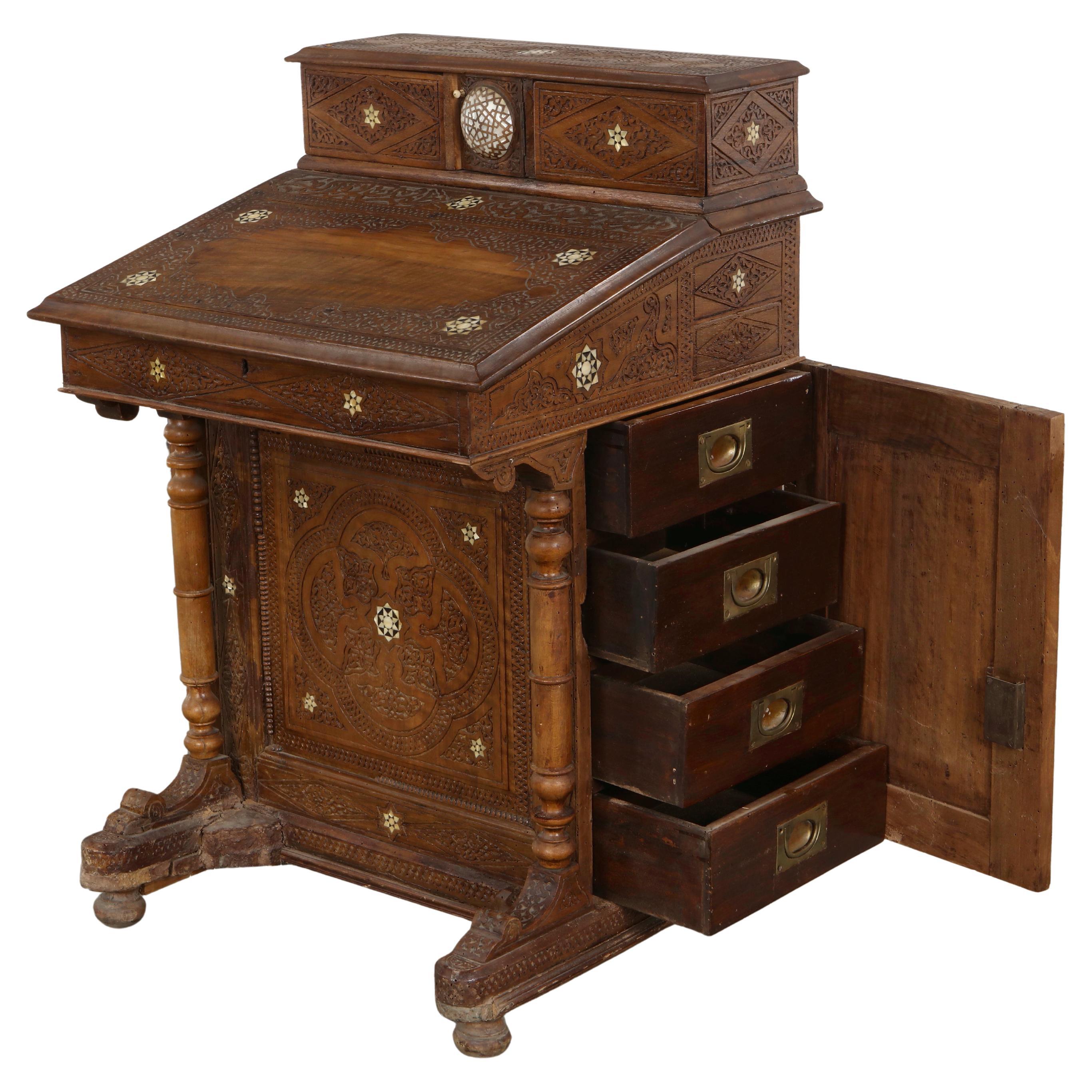 Italian Inlaid Renaissance Revival Writing Desk, 1920s