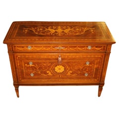 Vintage Italian Inlaid Rosewood Commode Dresser Chest of Drawers