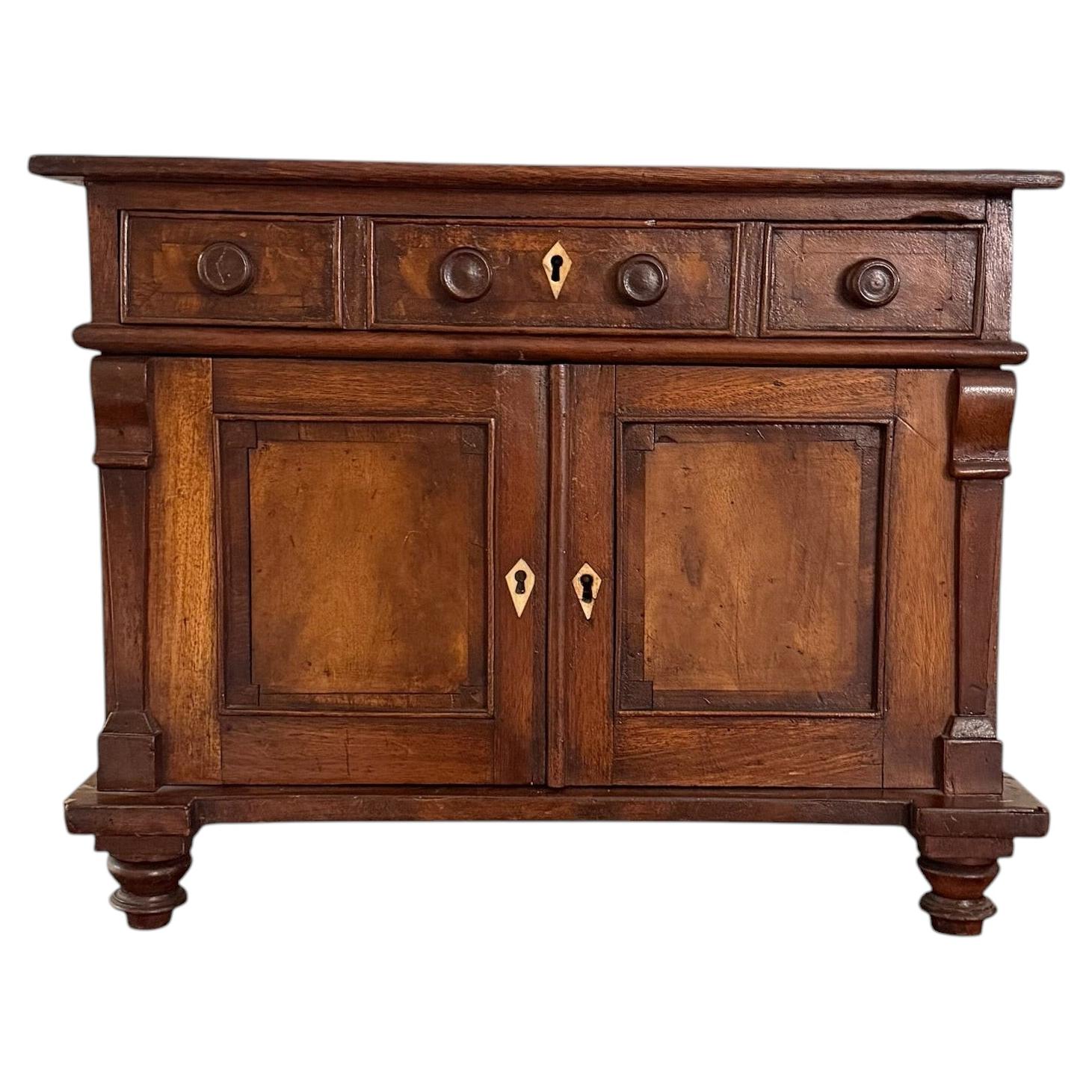 Italian Inlaid Salesman's Sample Chest with Secret Compartments and Key For Sale
