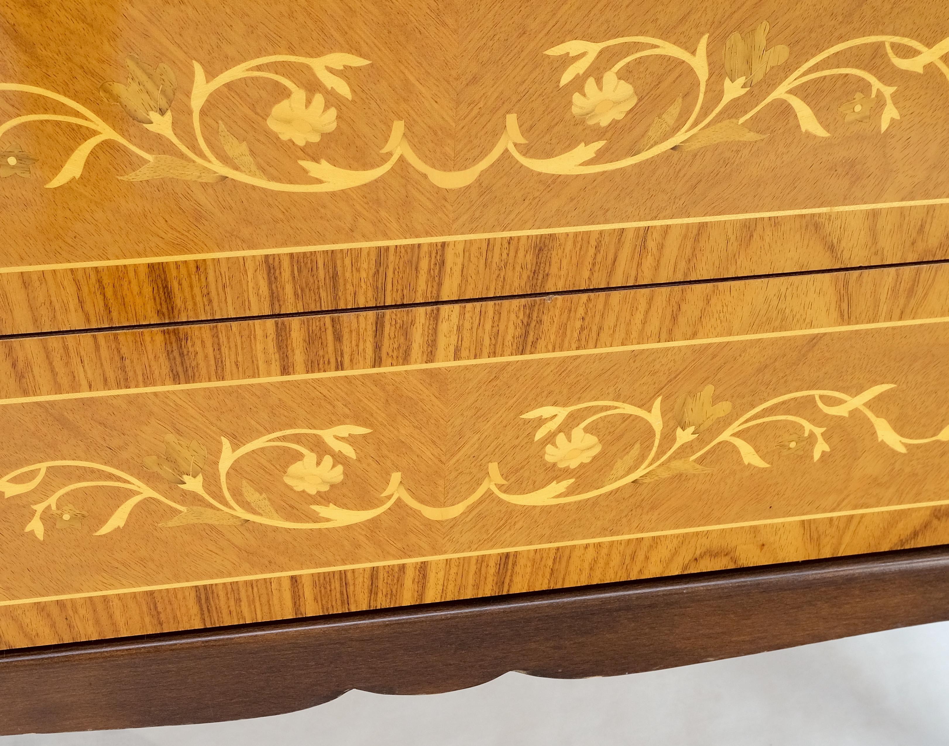 Italian Inlaid Satinwood Cylinder Top Secretary Desk Chest Drawers Dresser Mint! For Sale 2