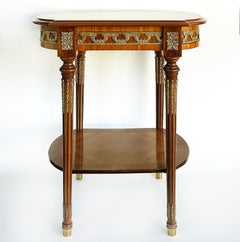 Italian Inlaid Side Tables with Bronze Mounts by Marconi Arte, Pair