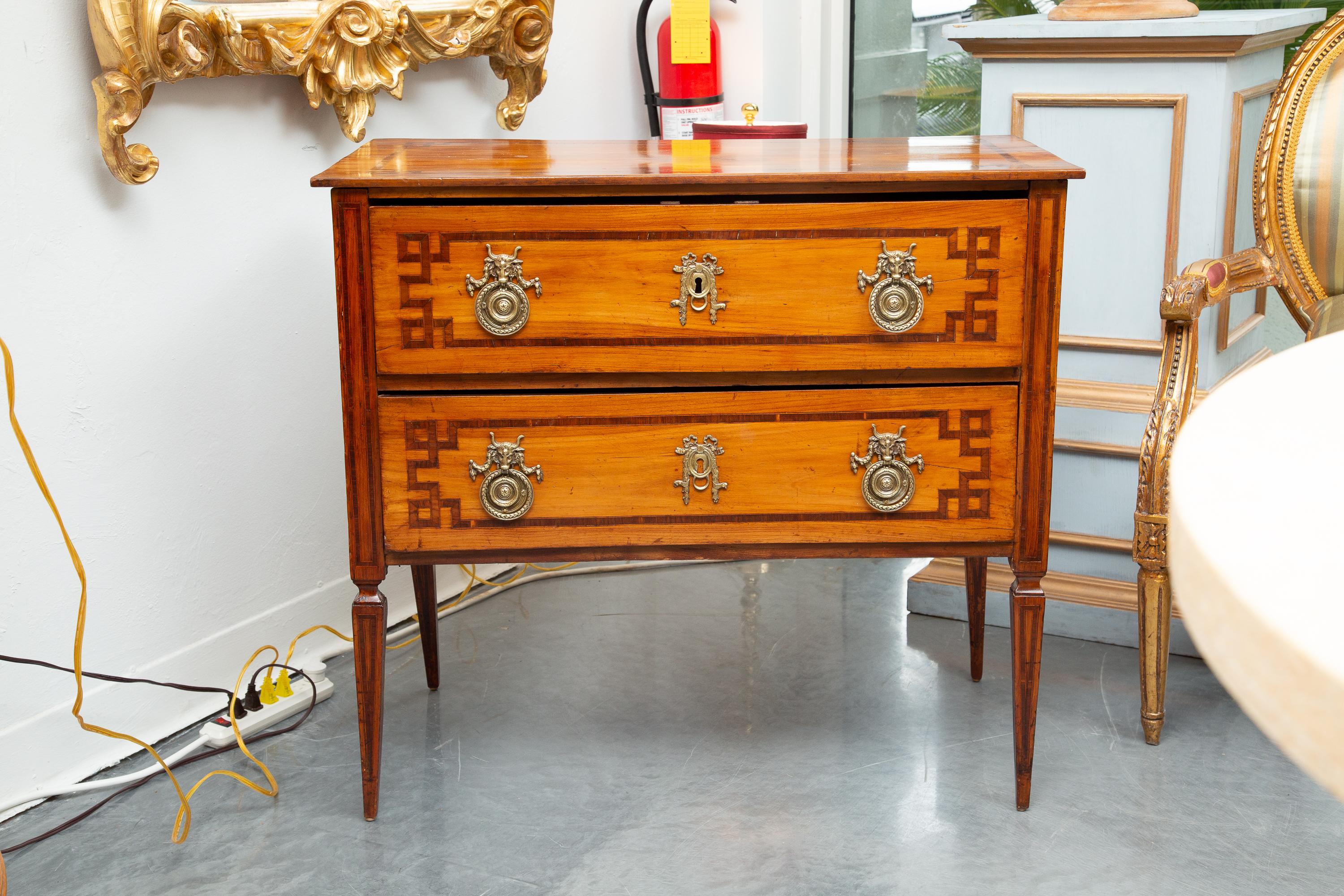 Italian Inlaid Straight Front Chest of Drawers For Sale 2