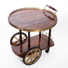 Italian Inlaid Tea Cart 19th Century Style, 20th Century