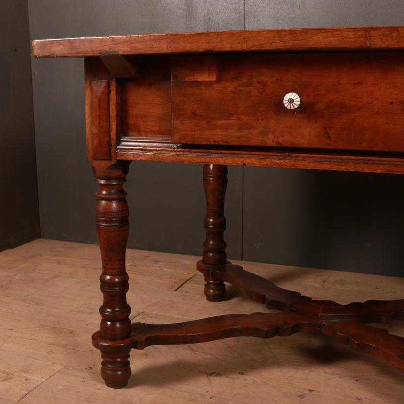 Polished Italian Inlaid Walnut Center Table