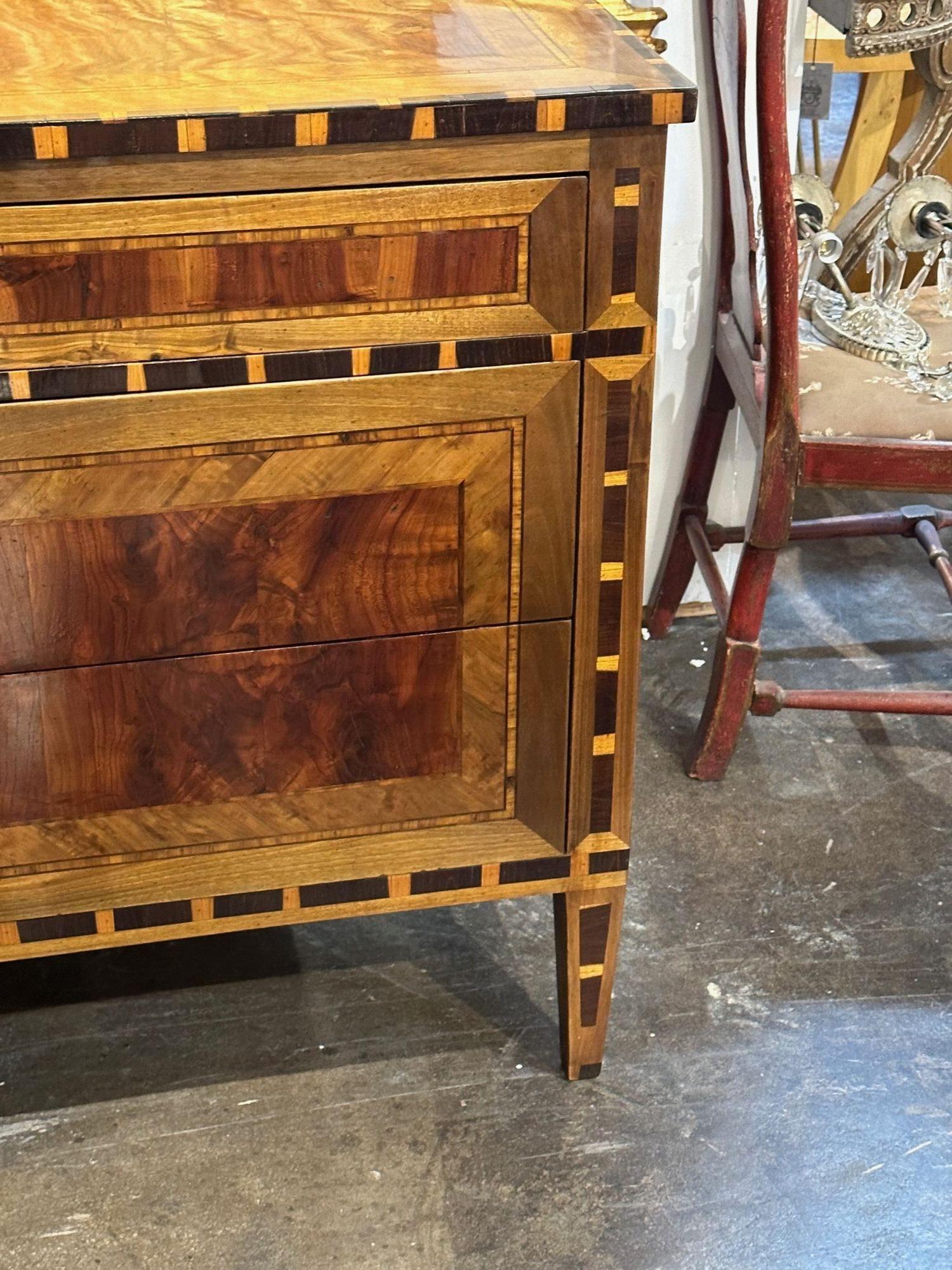 Italian Inlaid Walnut Commode 1