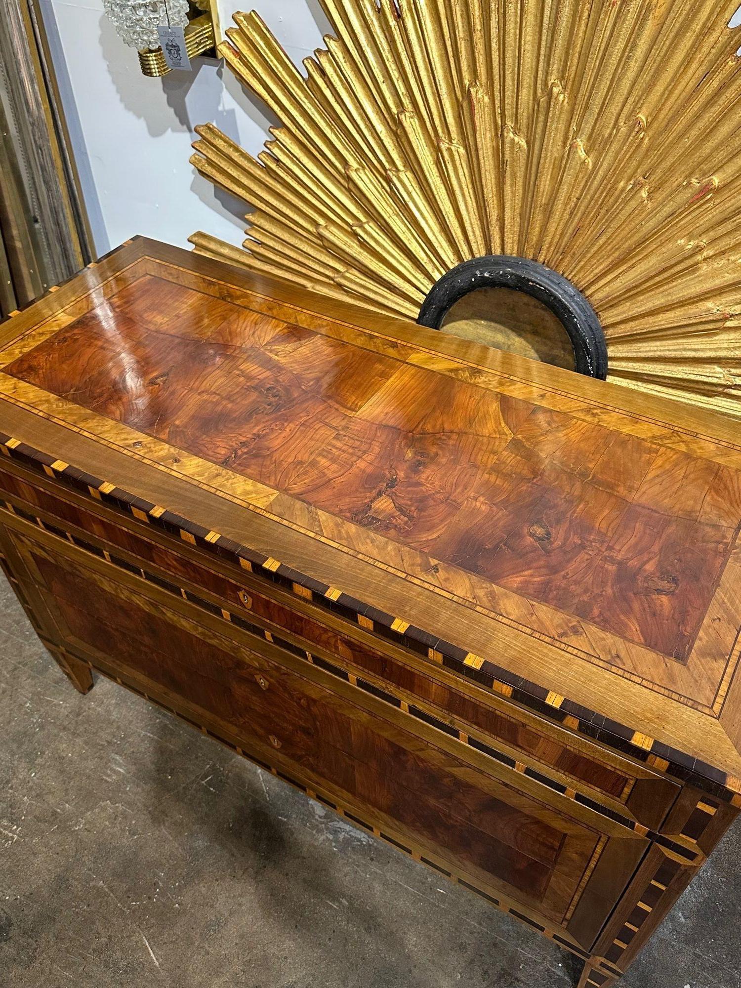 Italian Inlaid Walnut Commode 2