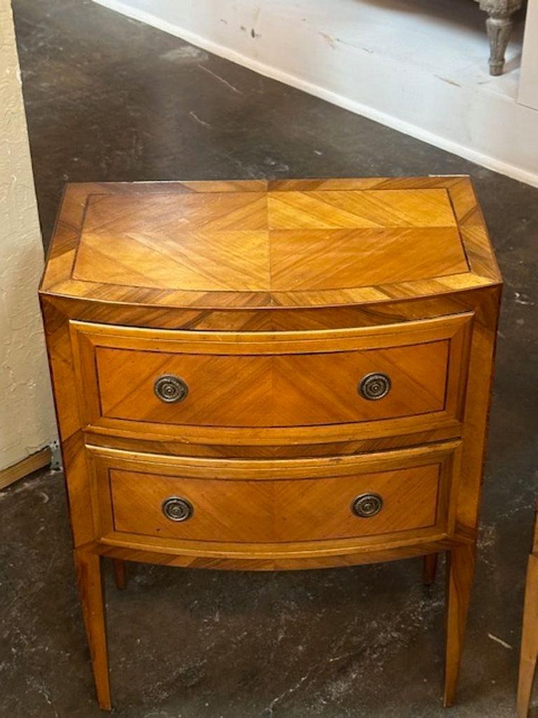 Early 20th Century Italian Inlaid Walnut Side Tables For Sale