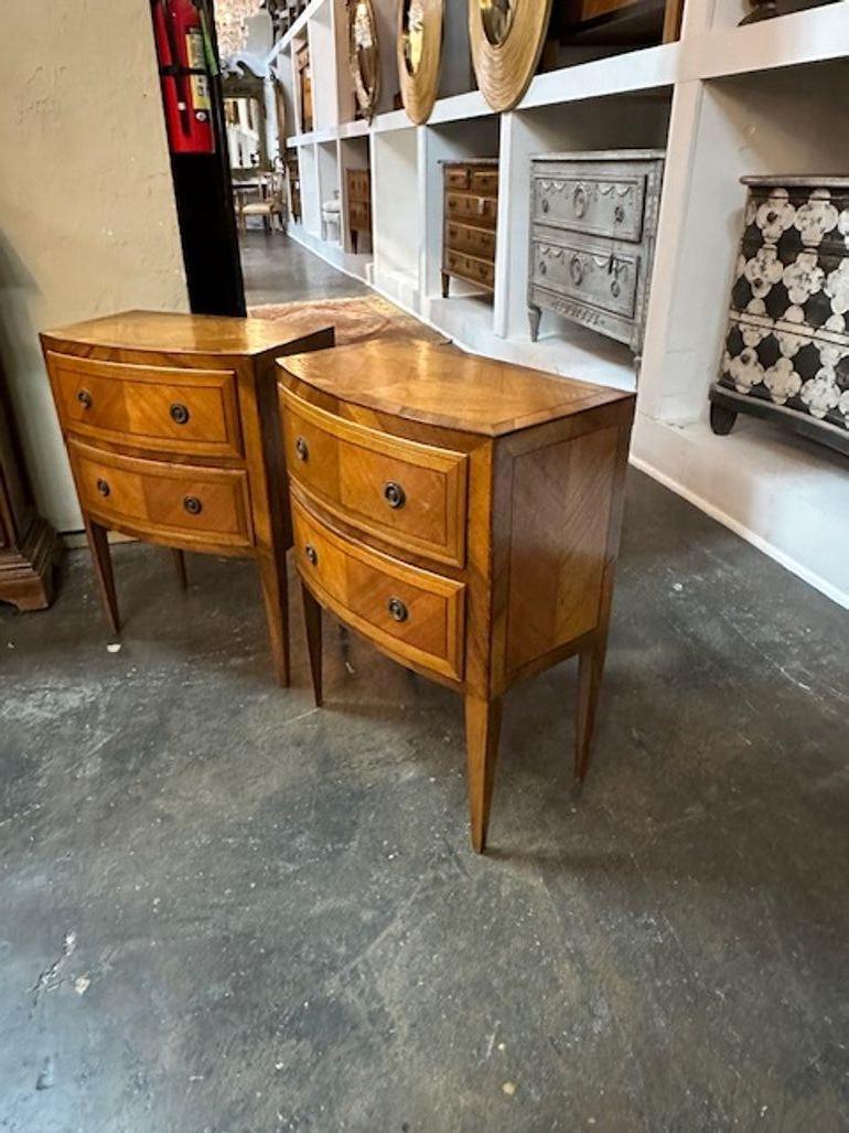 Italian Inlaid Walnut Side Tables For Sale 1