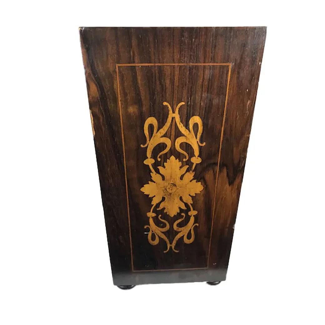 Italian Inlaid Wood Marquetry Collectors Cabinet For Sale 3
