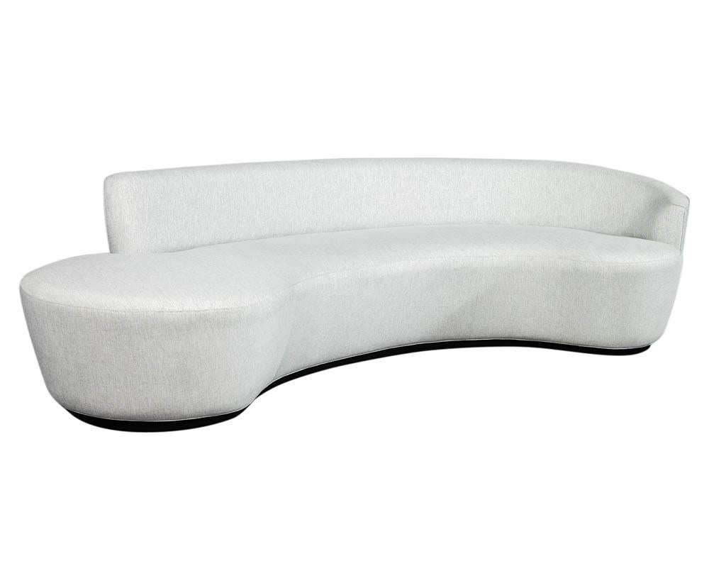 Italian Inspired Modern Curved Sofa in Silver Grey by Carrocel 1