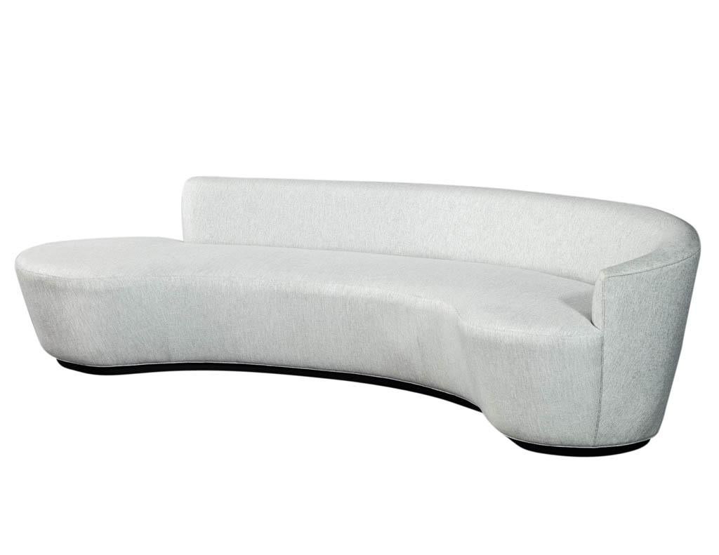 Italian Inspired Modern Curved Sofa in Silver Grey by Carrocel 2