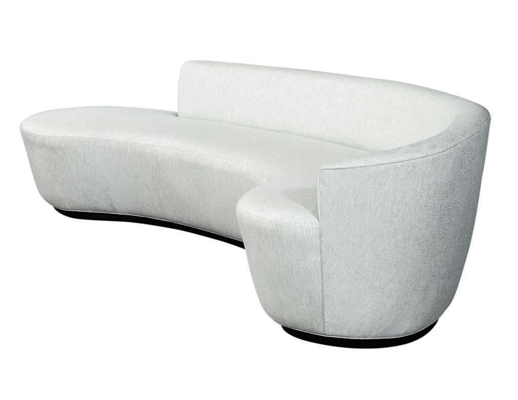 Italian Inspired Modern Curved Sofa in Silver Grey by Carrocel 3