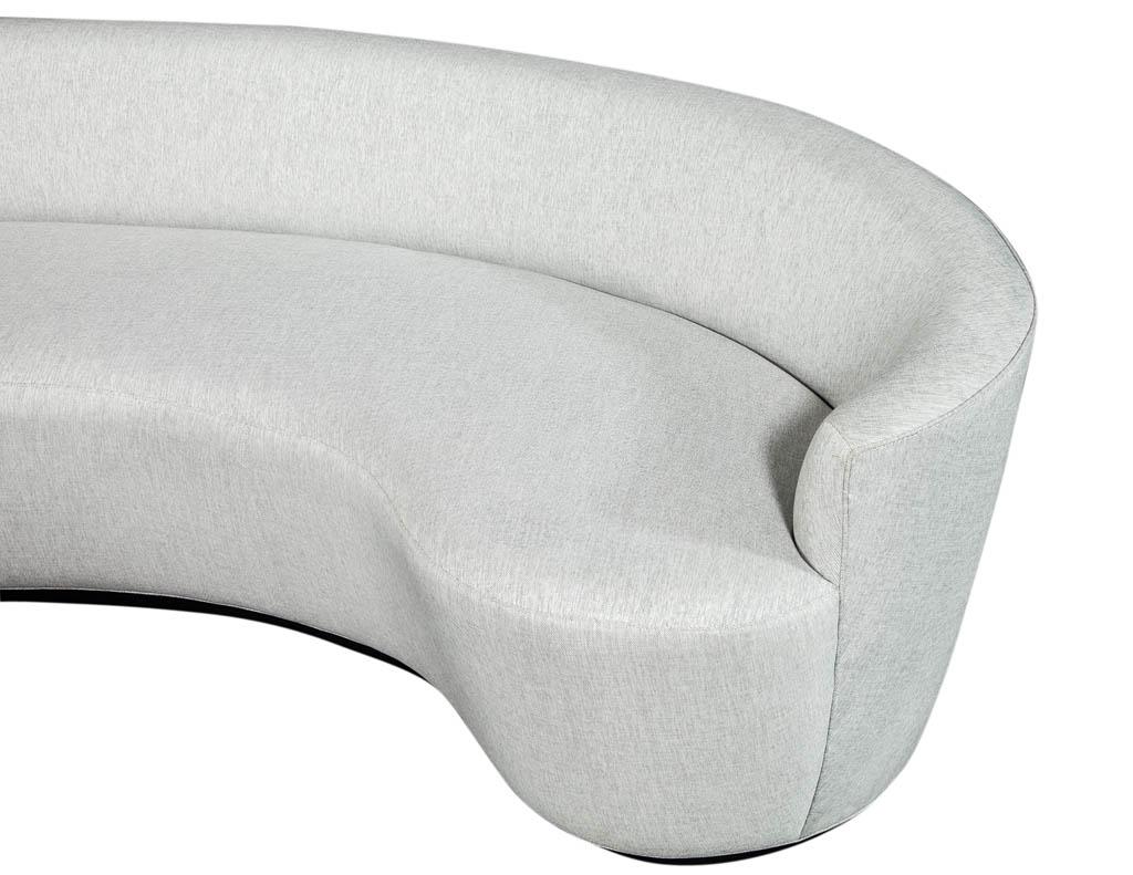 Italian Inspired Modern Curved Sofa in Silver Grey by Carrocel 4