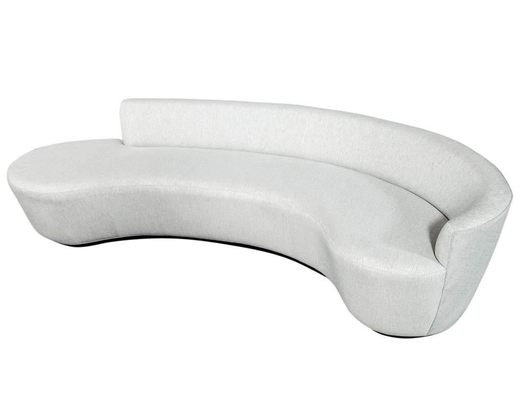 Italian Inspired Modern Curved Sofa in Silver Grey by Carrocel 5